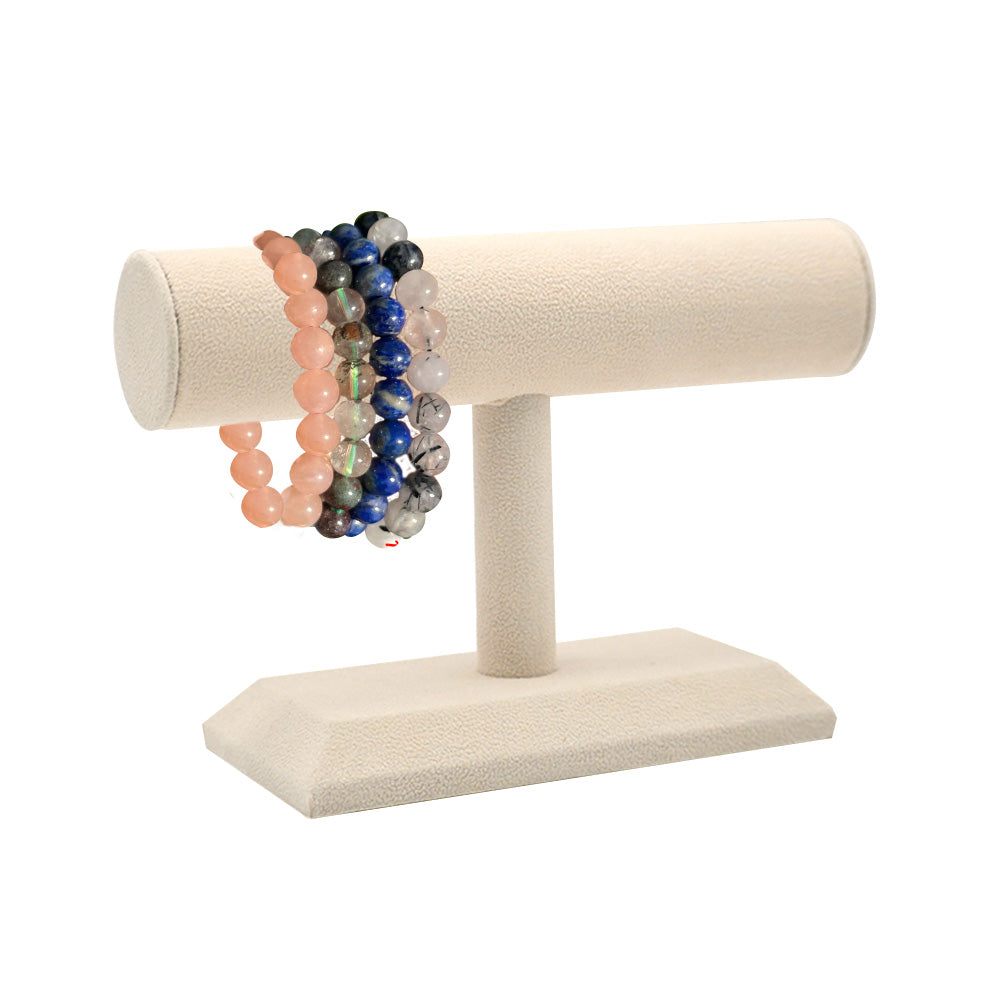 Beige Faux Suede Jewelry Bracelet or Watch Display T Bar