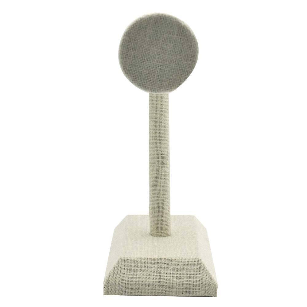 Beige Linen Long Jewelry Bracelet / Watch Display T Bar