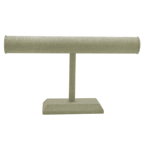 Grey Linen Jewelry Bracelet / Watch Display T Bar
