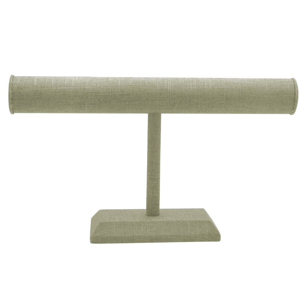 Grey Linen Jewelry Bracelet / Watch Display T Bar