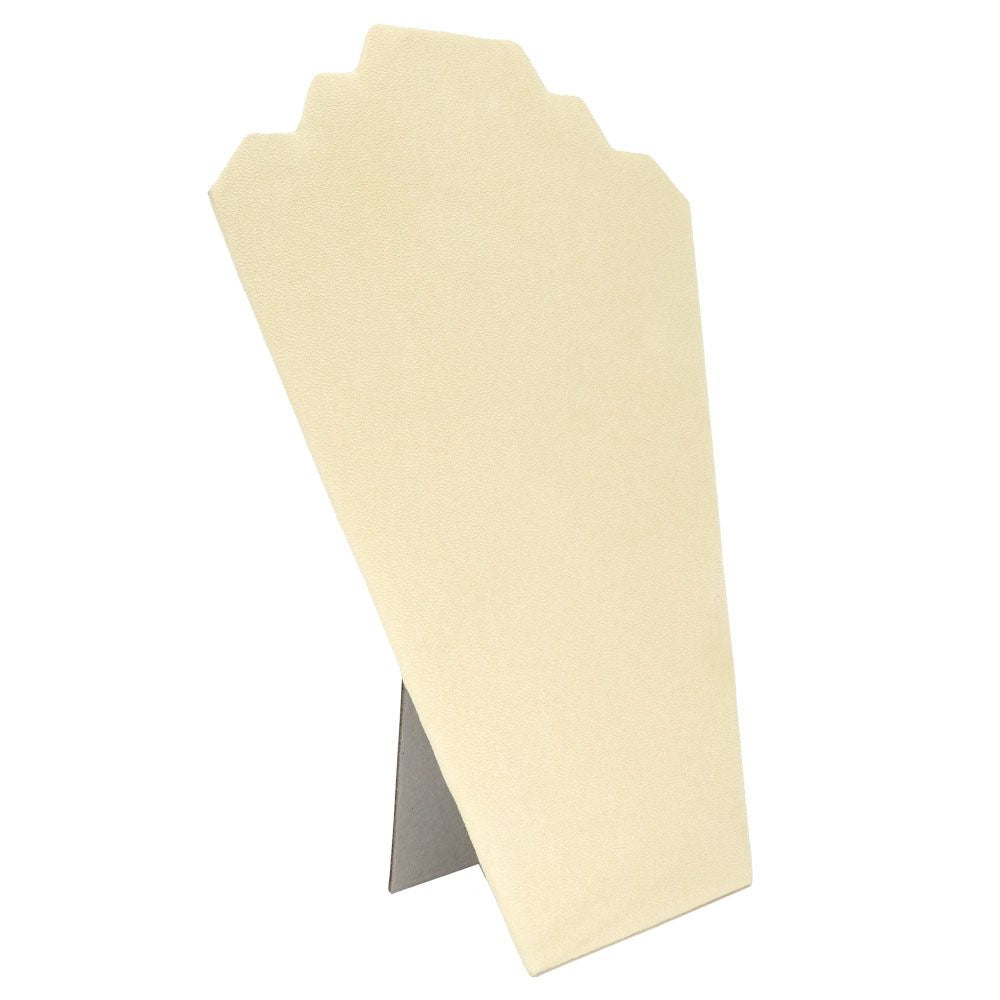 Beige faux Suede Jewelry Necklace Display Easel, 12-1/2" tall