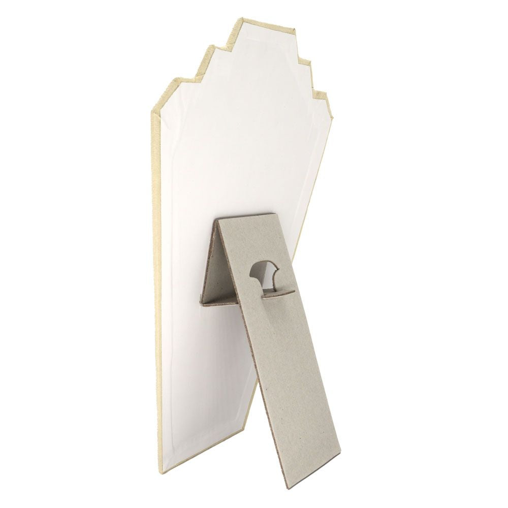 Beige faux Suede Jewelry Necklace Display Easel, 12-1/2" tall