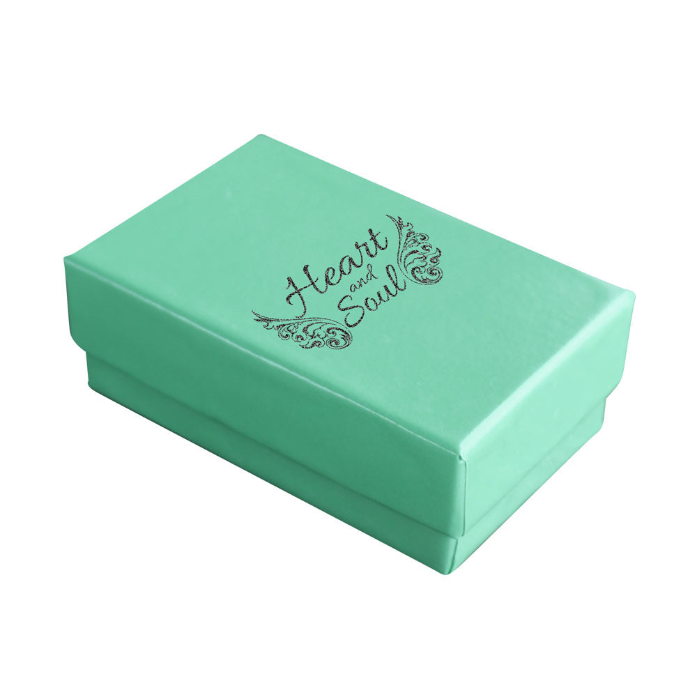 Teal Paper Cotton Filled Jewelry Gift Packaging Boxes #21