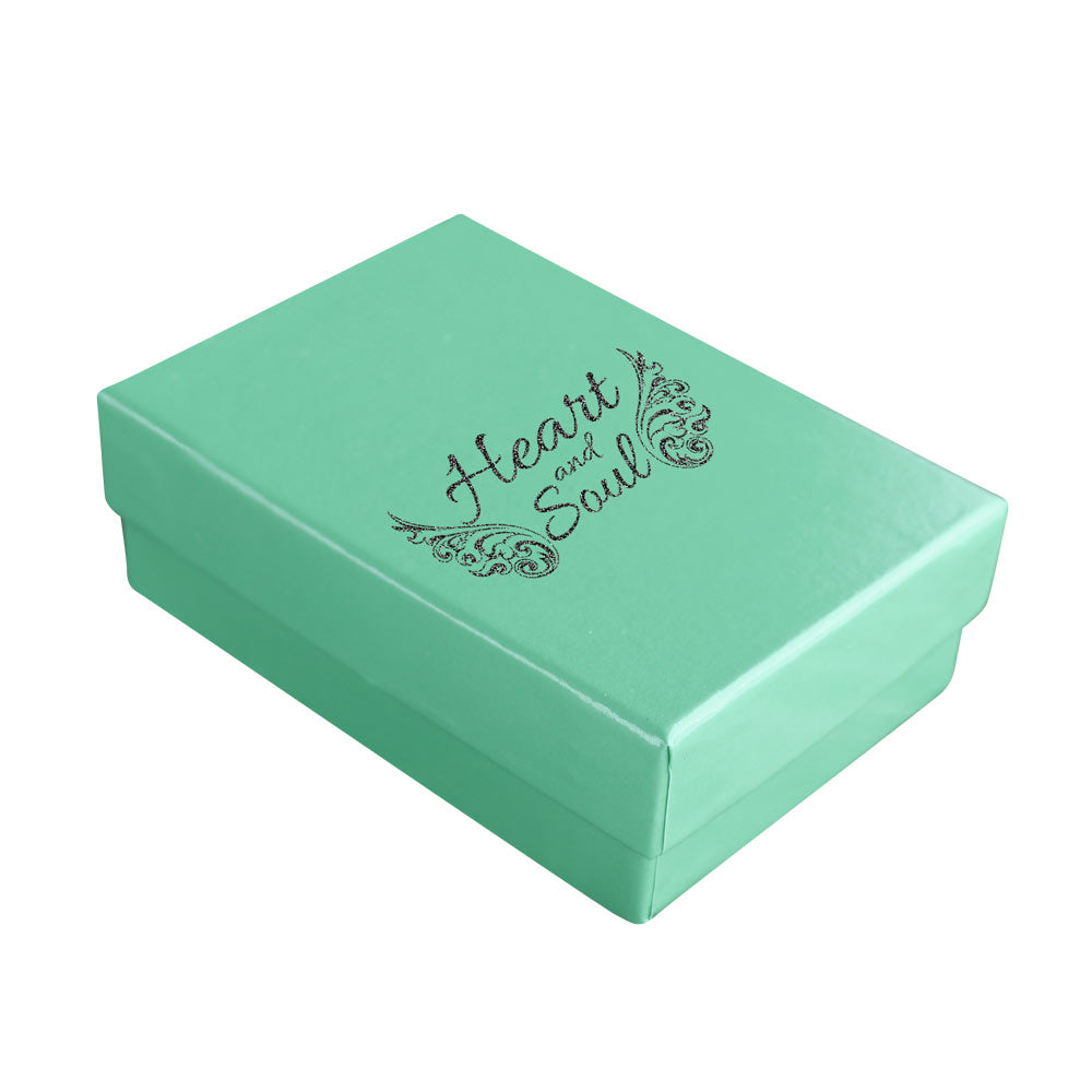 Teal Paper Cotton Filled Jewelry Gift Packaging Boxes #32