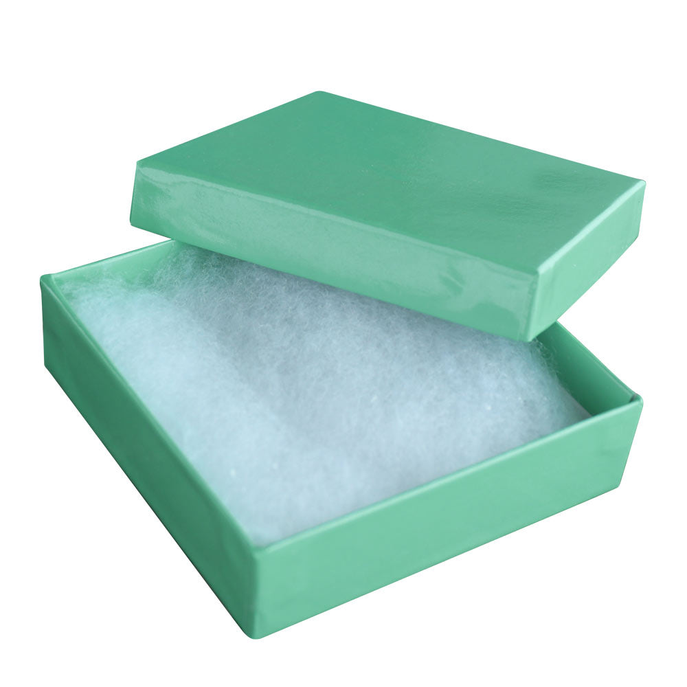 Teal Paper Cotton Filled Jewelry Gift Packaging Boxes #33