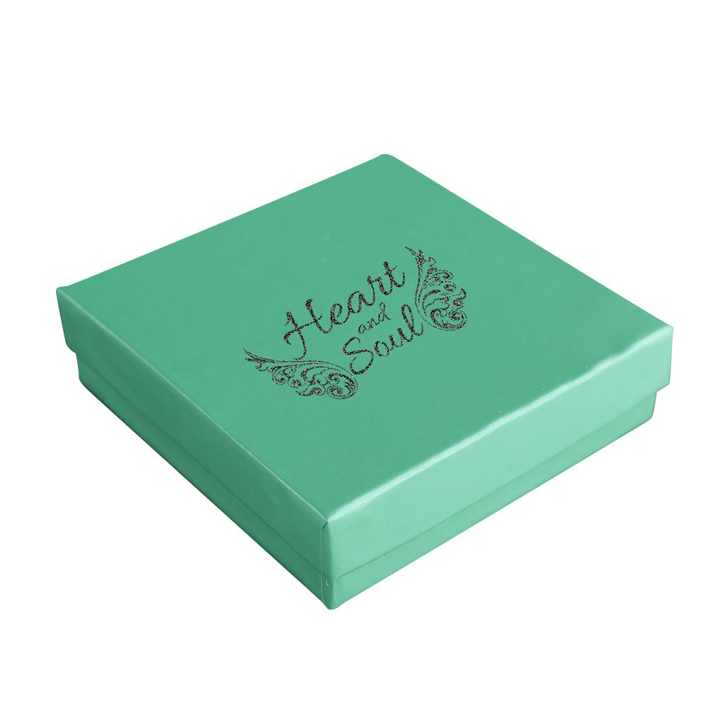 Teal Paper Cotton Filled Jewelry Gift Packaging Boxes #33