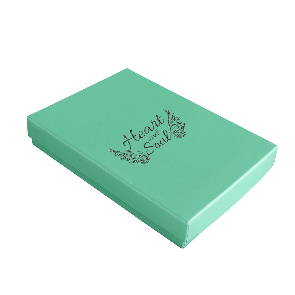 Teal Paper Cotton Filled Jewelry Gift Packaging Boxes #53