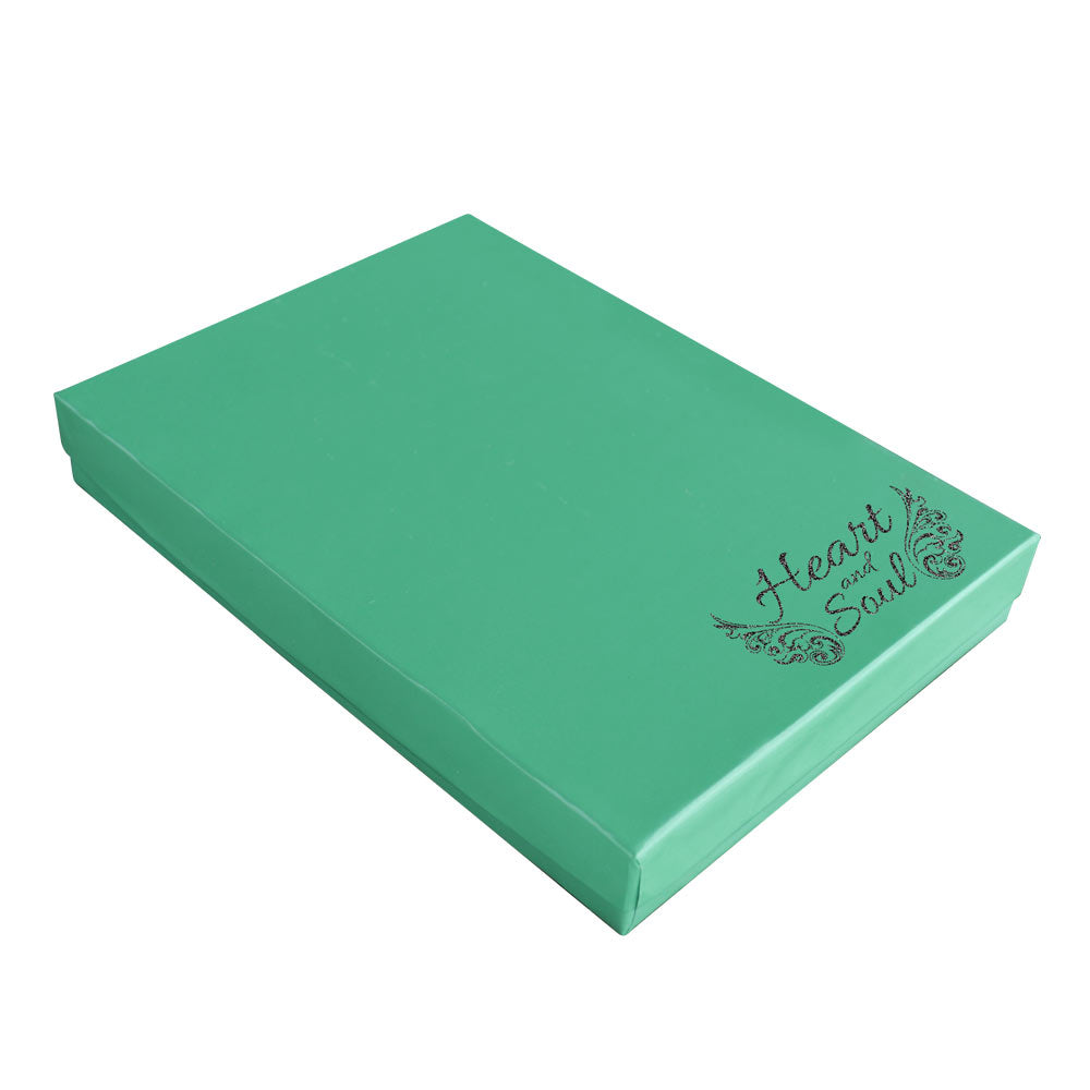 Teal Paper Cotton Filled Jewelry Gift Packaging Boxes #75