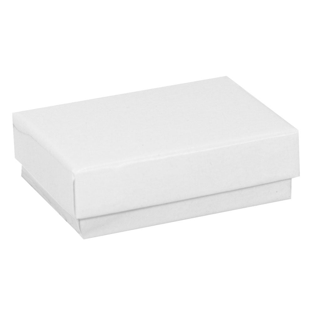Glossy White Cotton Filled Jewelry Gift Boxes #11