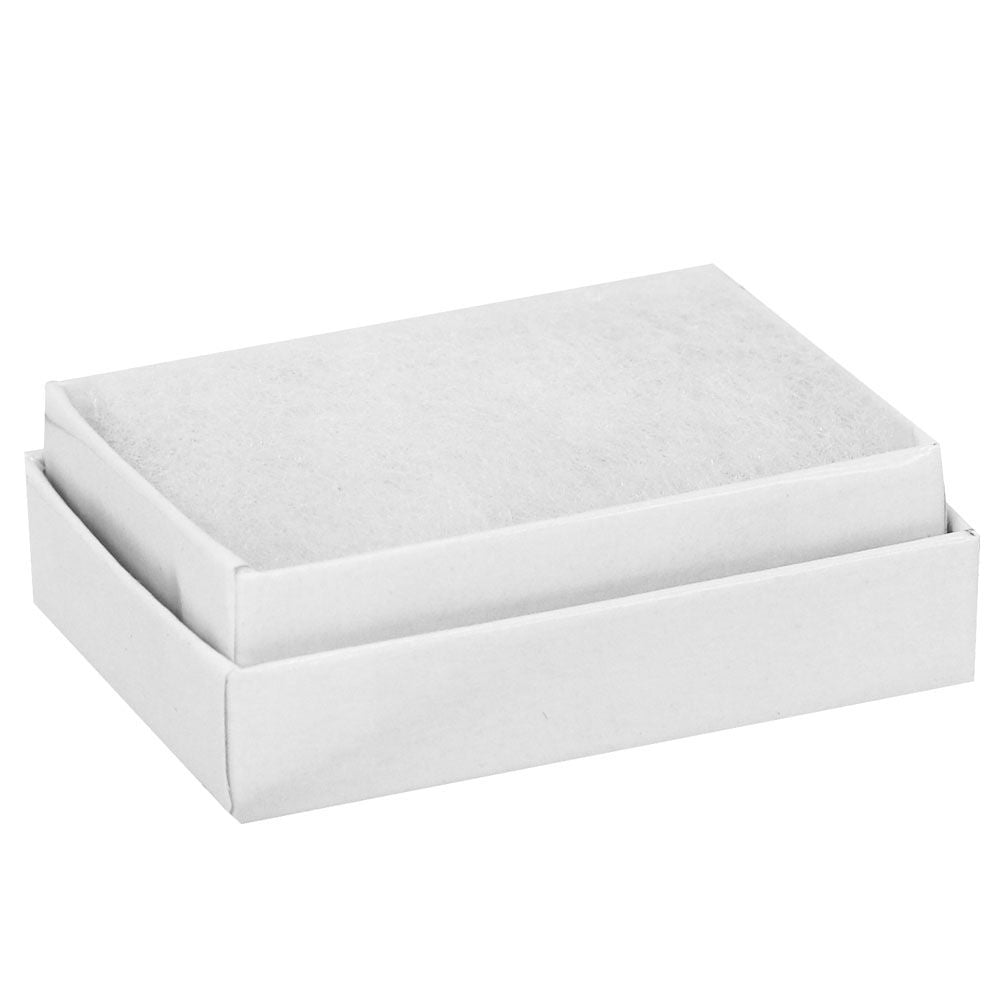 Glossy White Cotton Filled Jewelry Gift Boxes #11