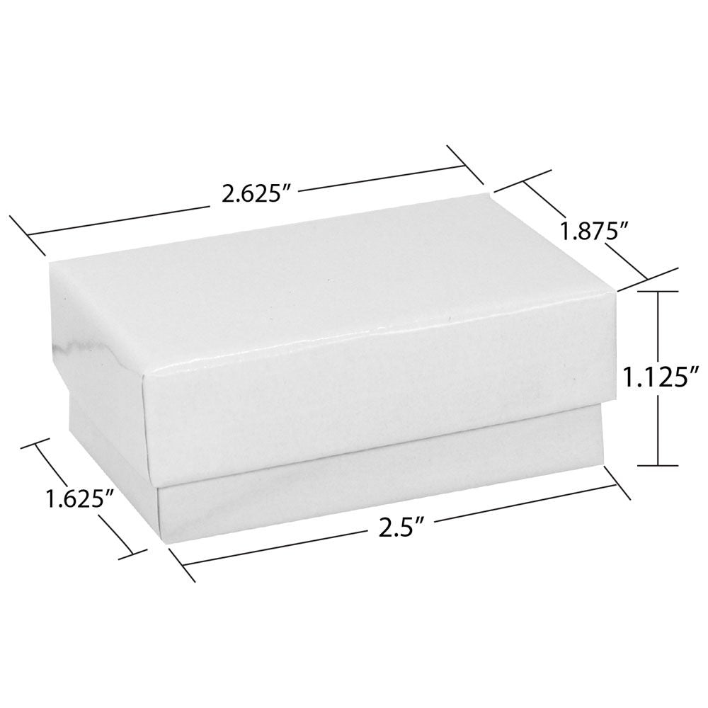 Glossy White Cotton Filled Jewelry Gift Boxes #21