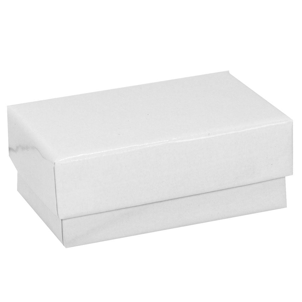 Glossy White Cotton Filled Jewelry Gift Boxes #21