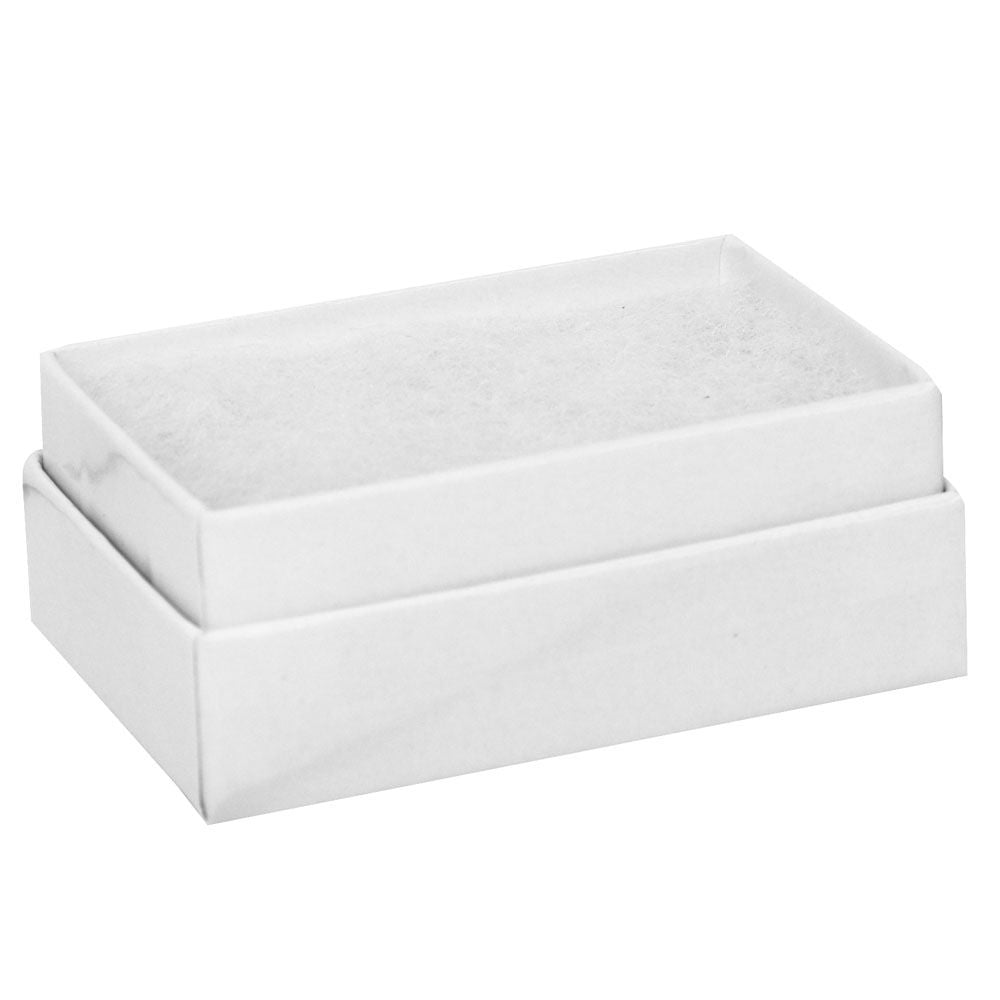 Glossy White Cotton Filled Jewelry Gift Boxes #21