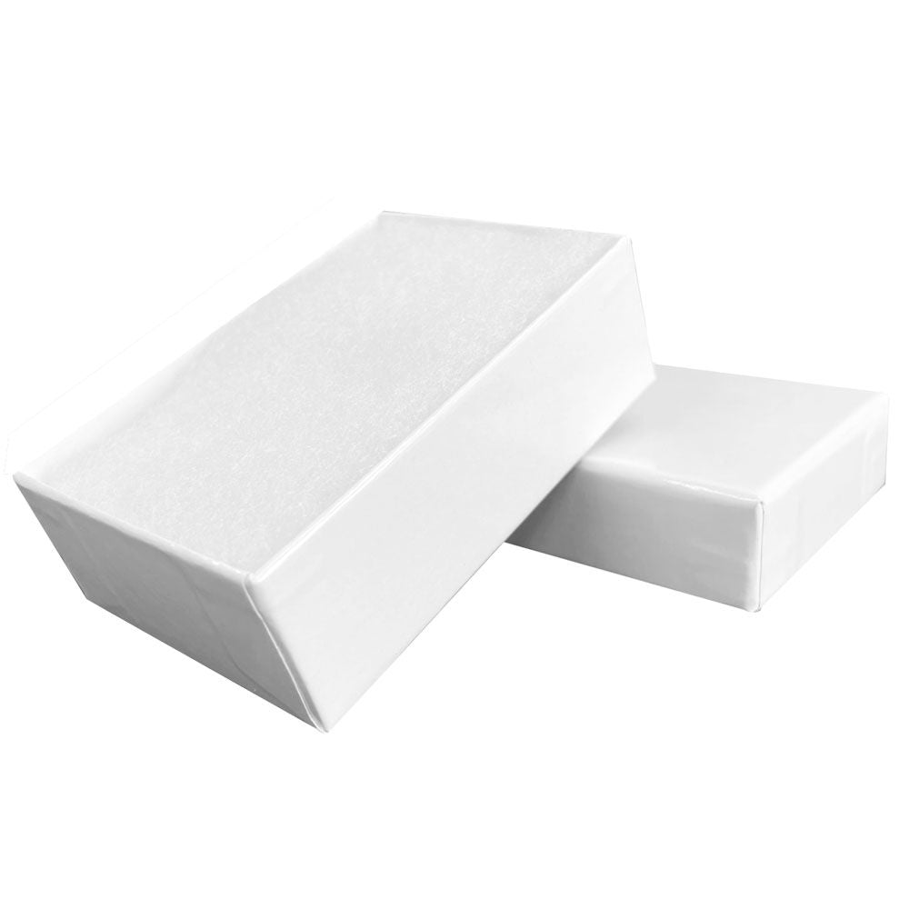 Glossy White Cotton Filled Jewelry Gift Boxes #32