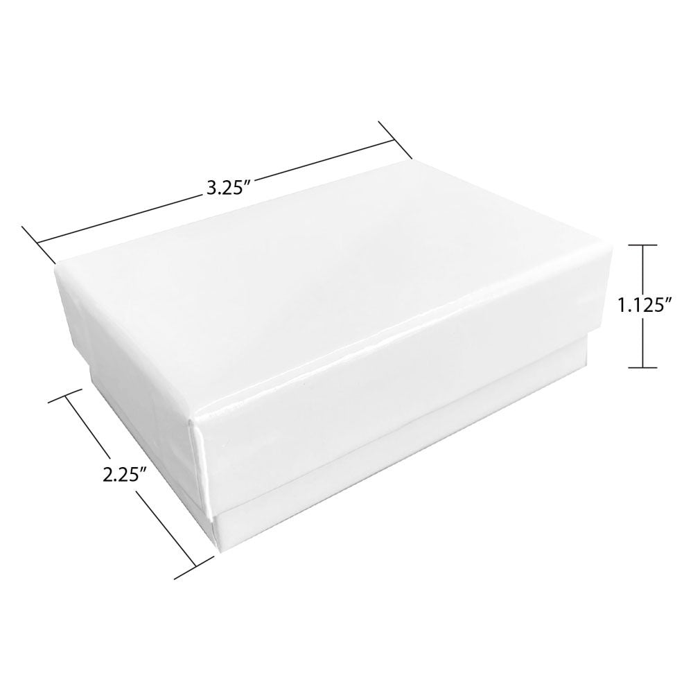 Glossy White Cotton Filled Jewelry Gift Boxes #32