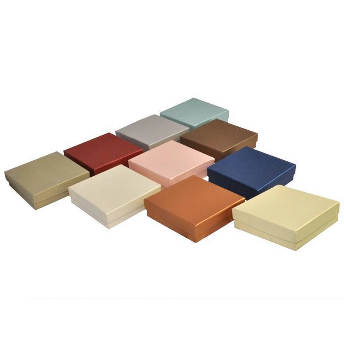 Multi-Color Embossed Fiber Cotton Filled Jewelry Gift Boxes #33