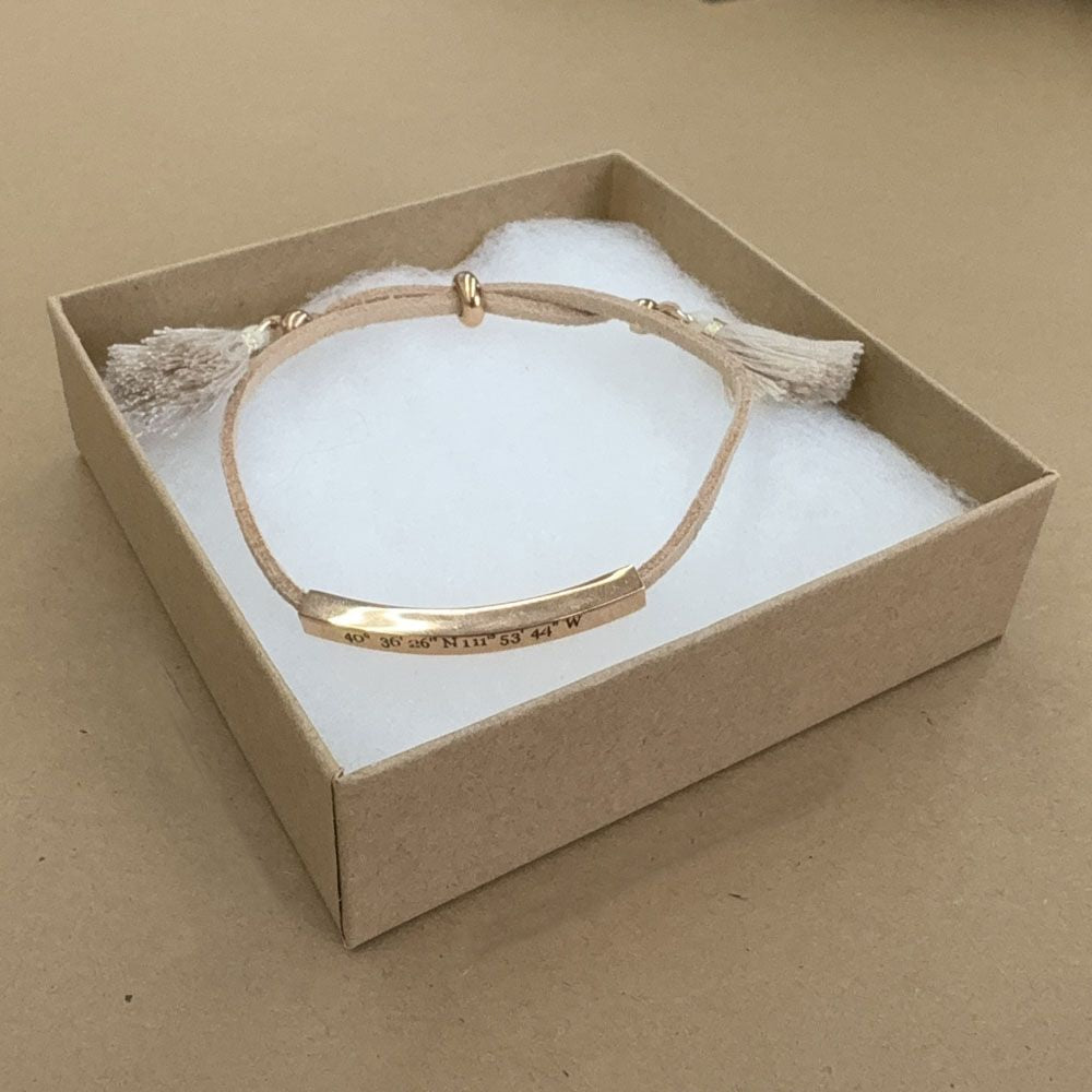 Brown Kraft Paper Cotton Filled Jewelry Square Gift Boxes #33