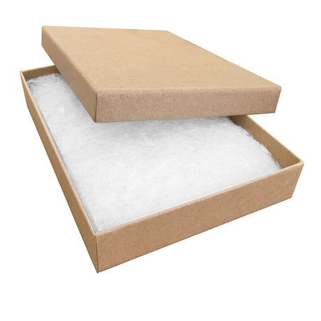 Brown Kraft Paper Cotton Filled Jewelry Gift Boxes #53