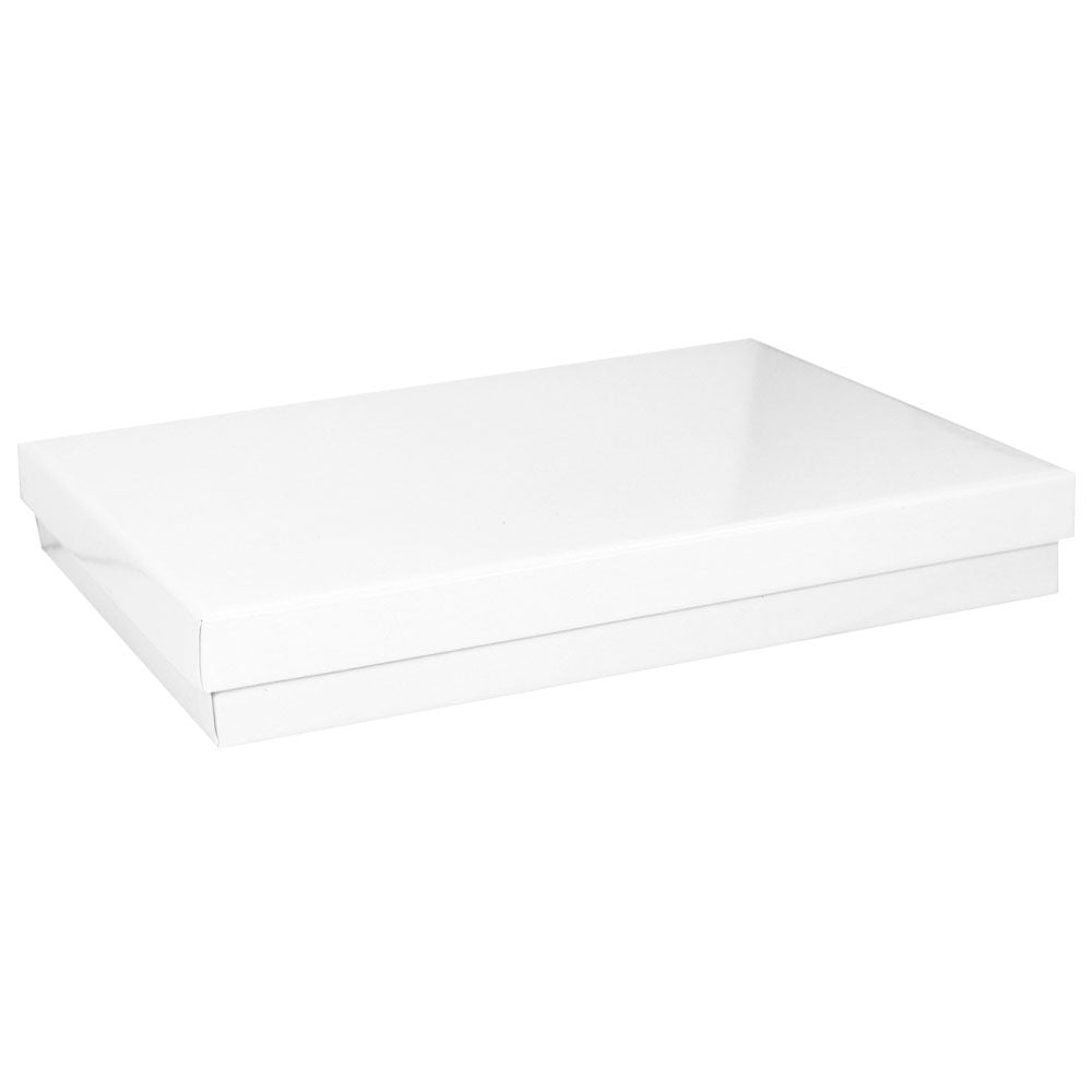 Premium White Chrome Cotton Filled Jewelry Gift Boxes #75