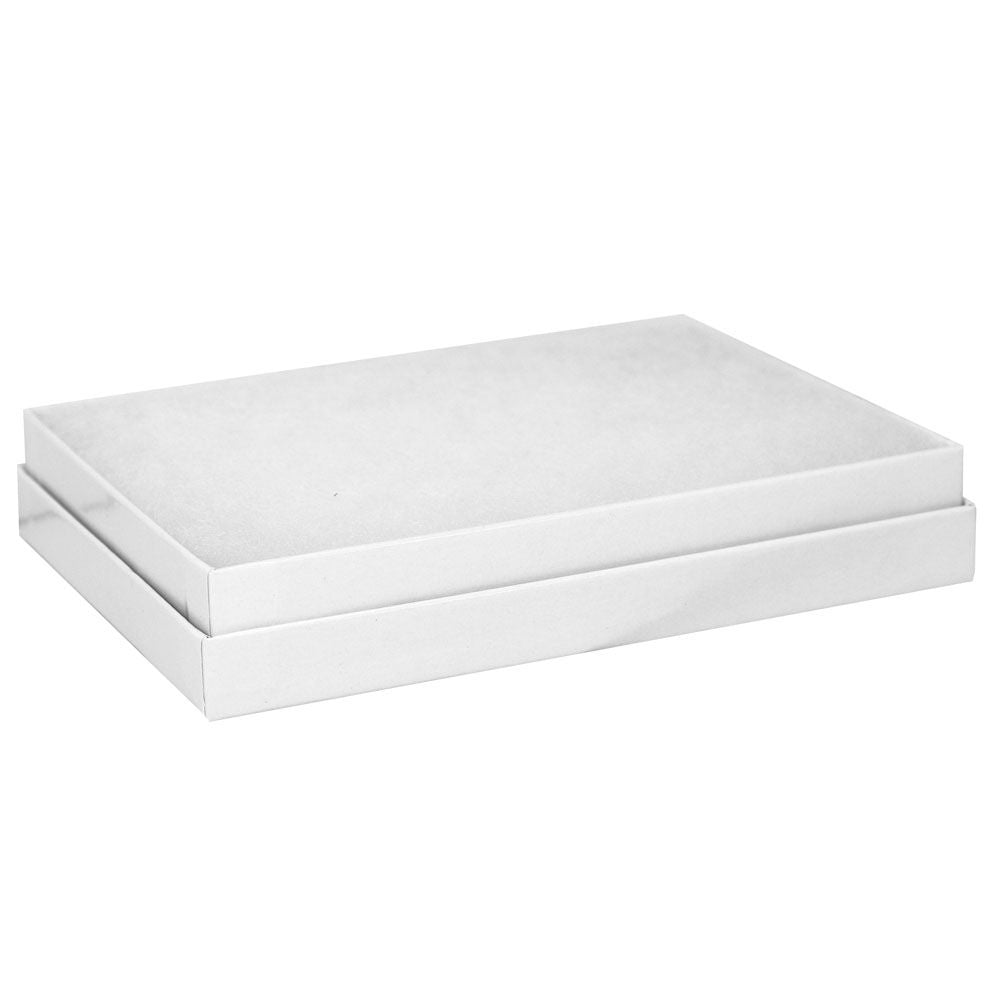 Premium White Chrome Cotton Filled Jewelry Gift Boxes #75