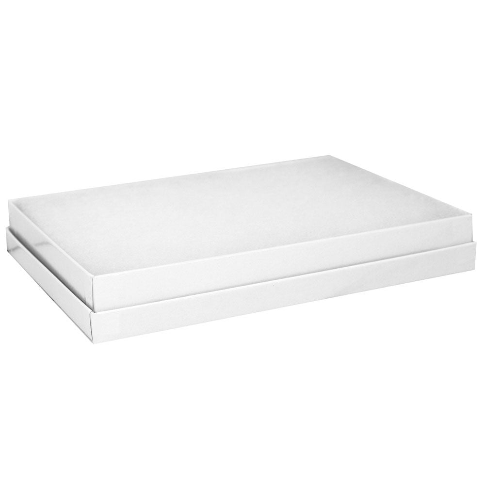 Premium White Chrome Cotton Filled Jewelry Gift Boxes #75