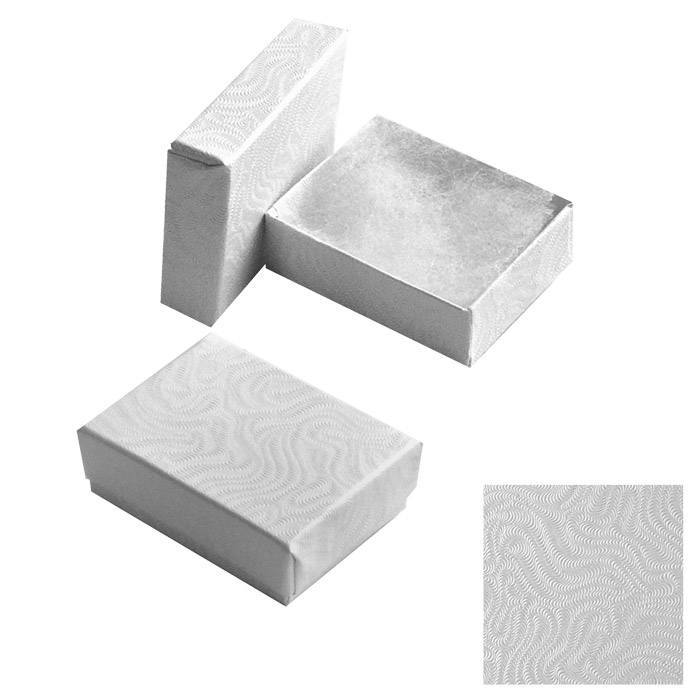 Swirl White Paper Cotton Filled Jewelry Gift Packaging Boxes #10