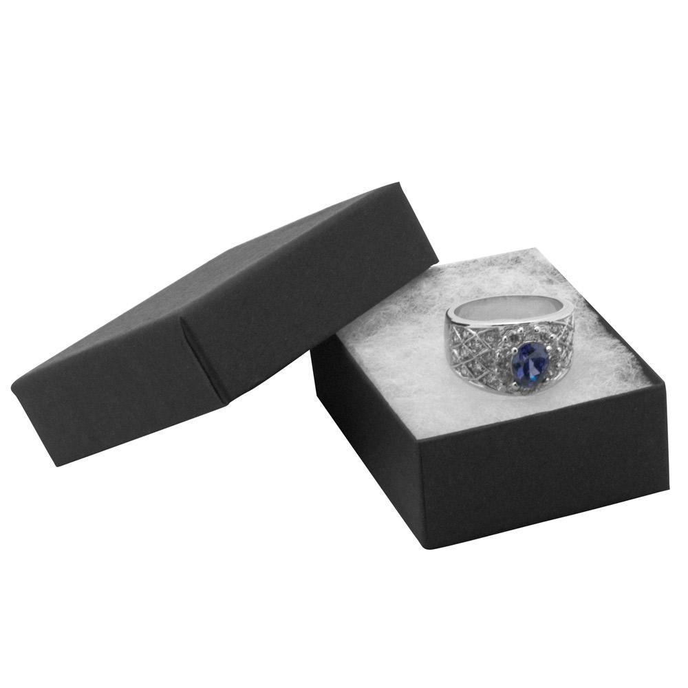 Matte Black Paper Cotton Filled Jewelry Gift Boxes #11