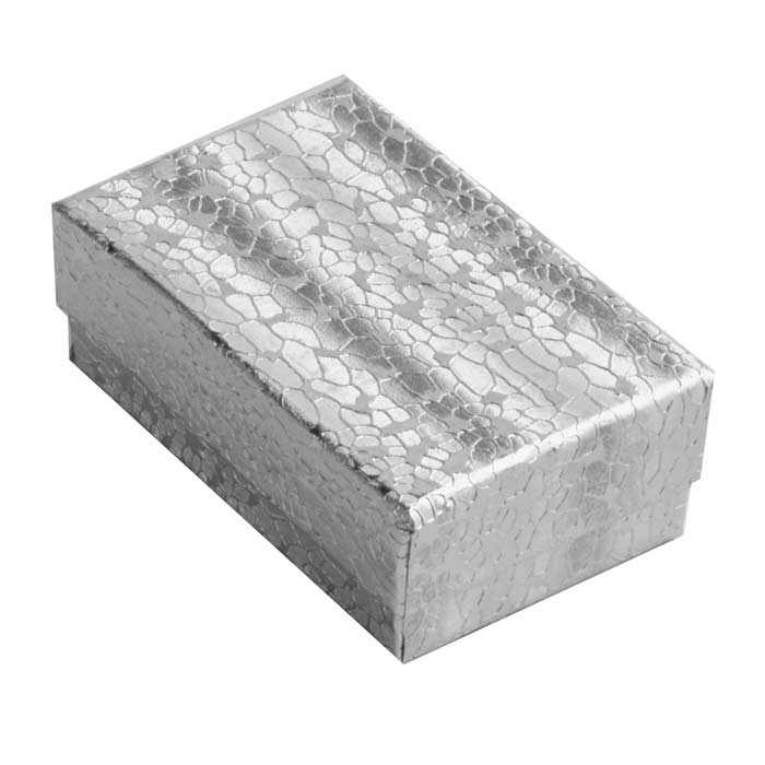 Silver Foil Cotton Filled Jewelry Gift Boxes #21