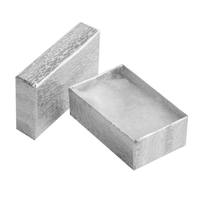 Silver Foil Cotton Filled Jewelry Gift Boxes #21
