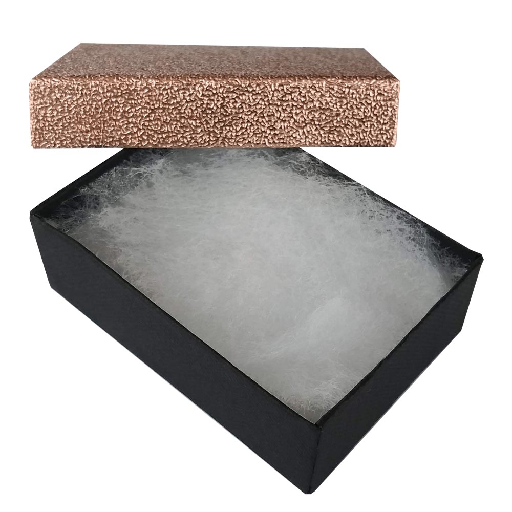Textured Rose Gold Cotton Filled Jewelry Gift Boxes #32