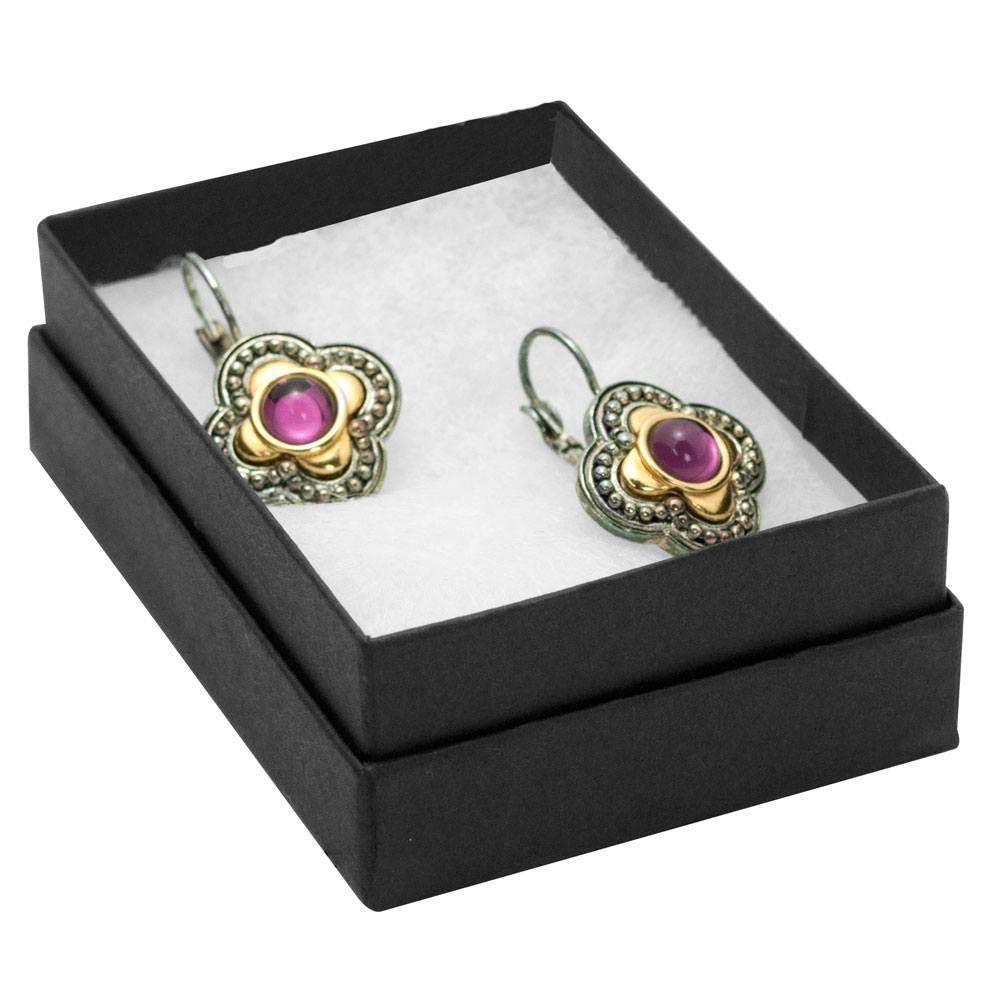 Matte Black Paper Cotton Filled Jewelry Gift Boxes #32