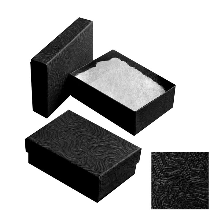 Swirl Black Cotton Filled Jewelry Gift Boxes #32