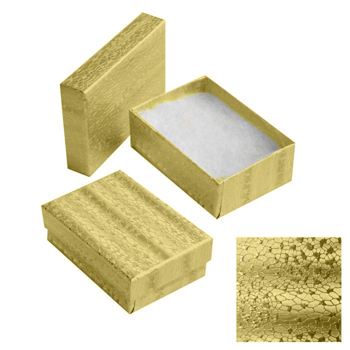 Gold Foil Cotton Filled Jewelry Gift Boxes #32