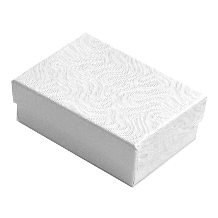 Swirl White Paper Cotton Filled Jewelry Gift Packaging Boxes #32