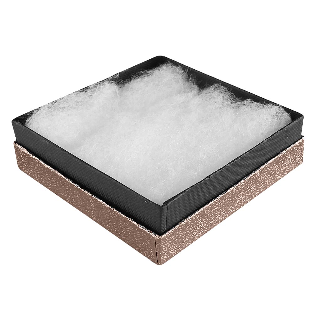 Textured Rose Gold Cotton Filled Jewelry Gift Boxes #33
