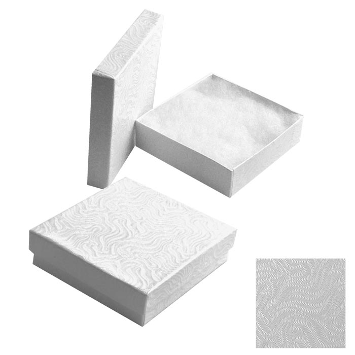 Premium Swirl White Cotton Filled Jewelry Packaging Boxes #33