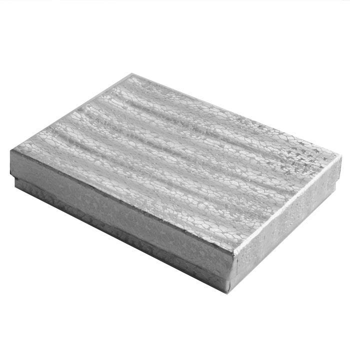 Silver Foil Cotton Filled Jewelry Gift Boxes #75