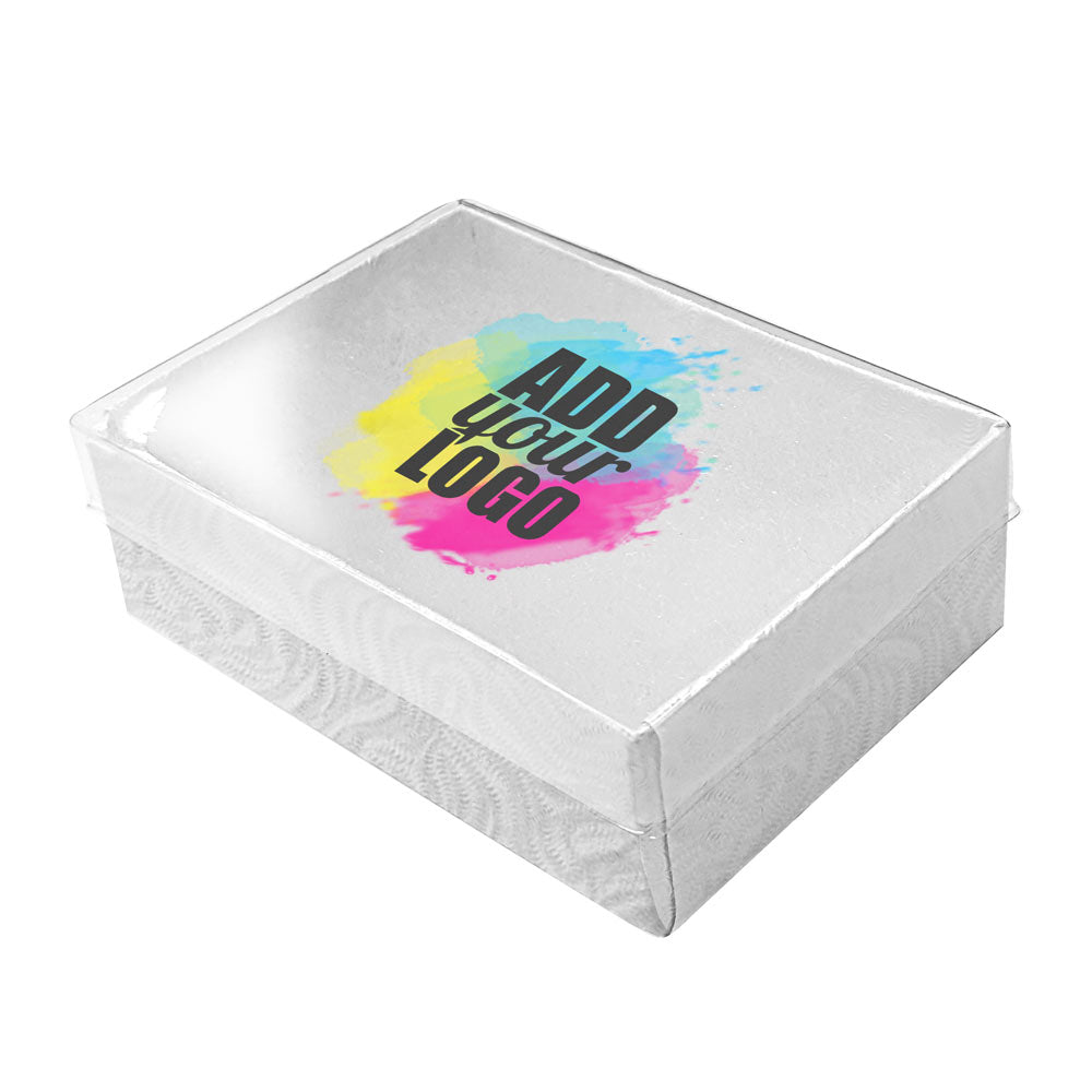 Swirl White Clear-View Lid Cotton Filled Jewelry Gift Boxes #32