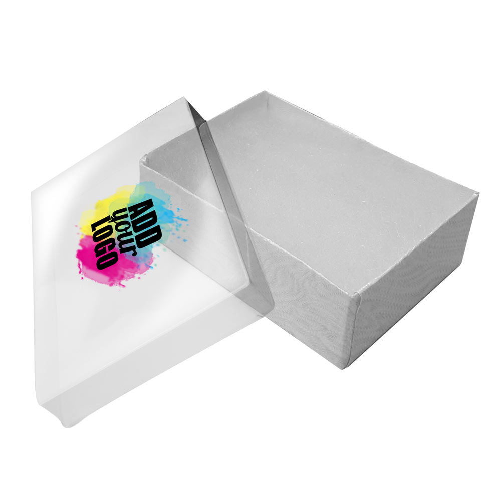 Swirl White Clear-View Lid Cotton Filled Jewelry Gift Boxes #32