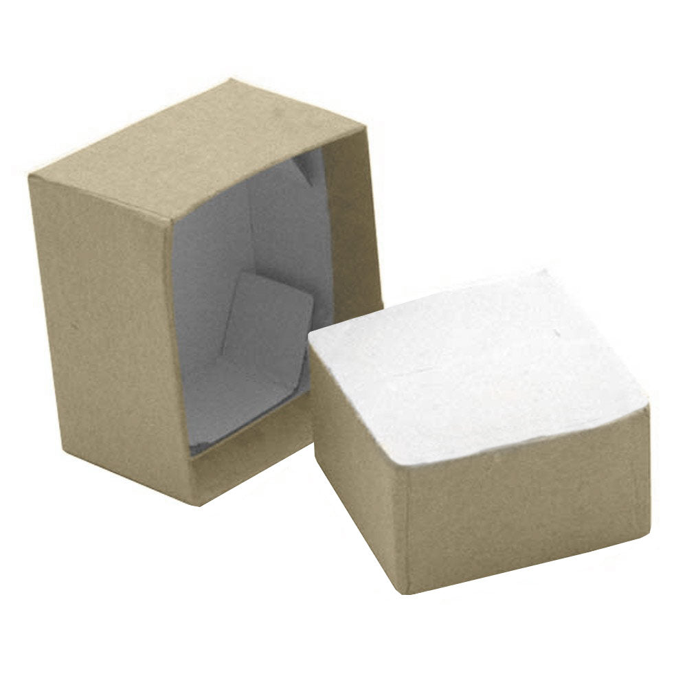 Brown Kraft Paper Jewelry Ring Gift Boxes, Foam Insert