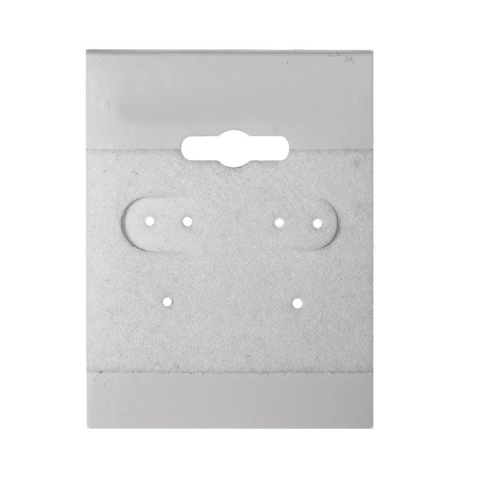 White 1-1/2" x 2" Jewelry Earring Hanging Hole Cards, 100 Per Pack