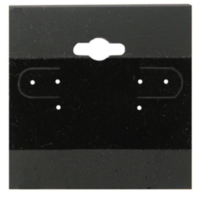 Black Plastic 2" x 2" Jewelry Earring Hanging Cards, 100 Per Pack