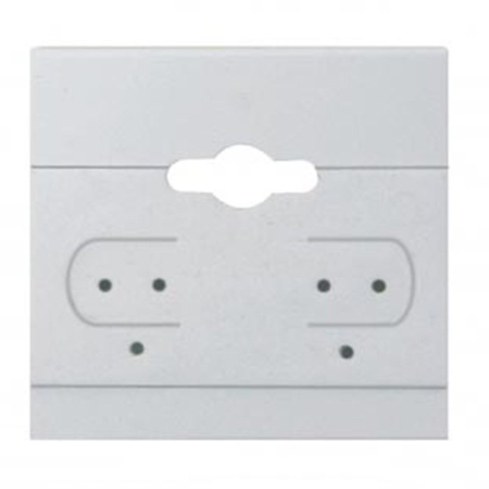 White Plastic 1-1/2" x 1-1/2" Jewelry Earring Hanging Cards, 100 Per Pack