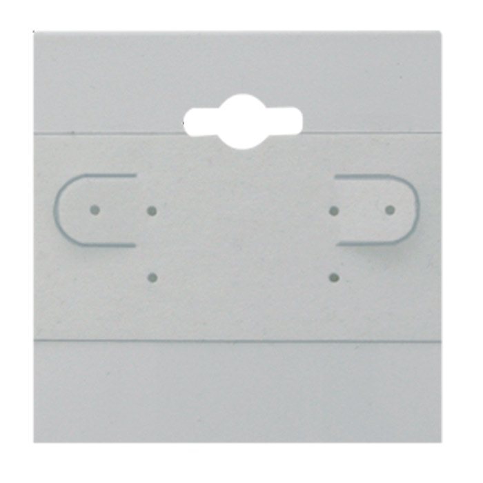 White Plastic 2" x 2" Jewelry Earring Hanging Cards, 100 Per Pack