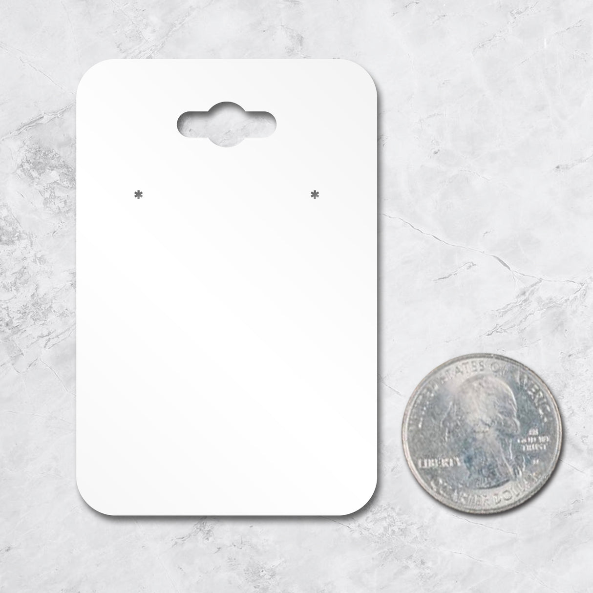 White Glossy Jewelry Card 2" x 3" Rounded Corner