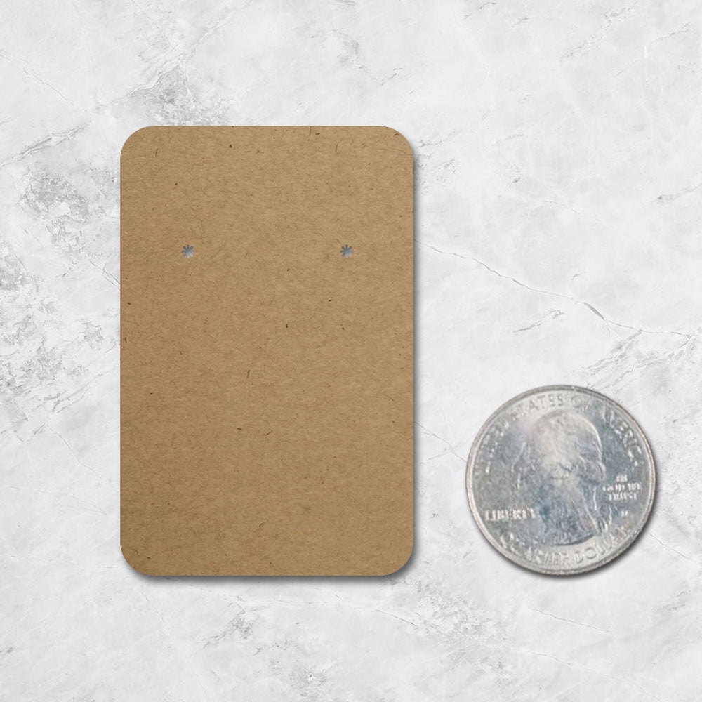 Kraft Jewelry Card 2" x 3" Rounded Corner