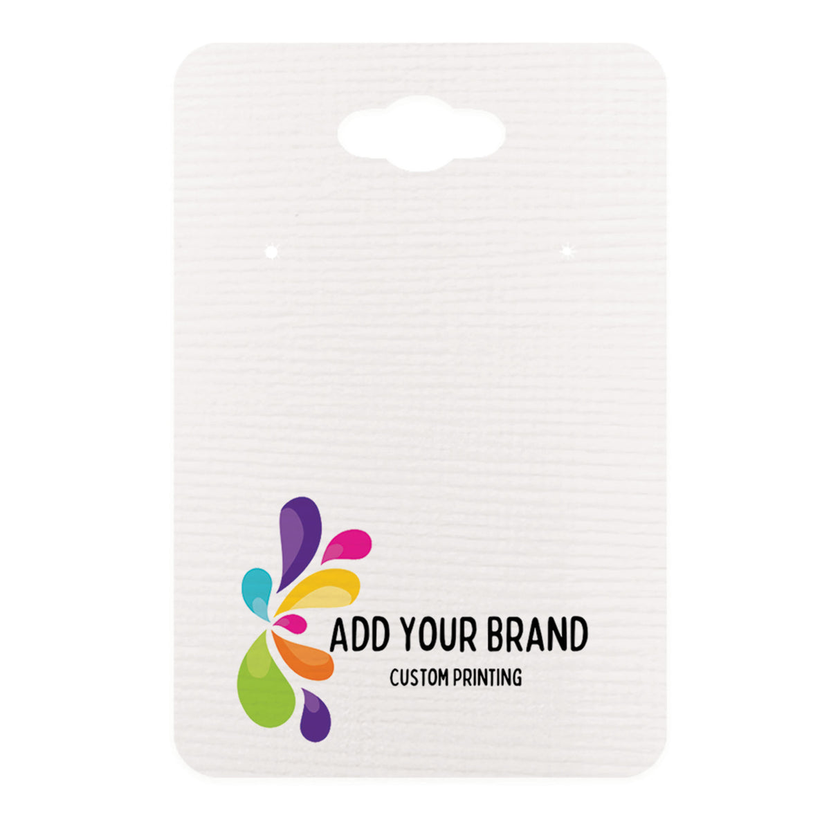 Hanging Linen White Earring Cards 2" x 3" | Rounded Corners