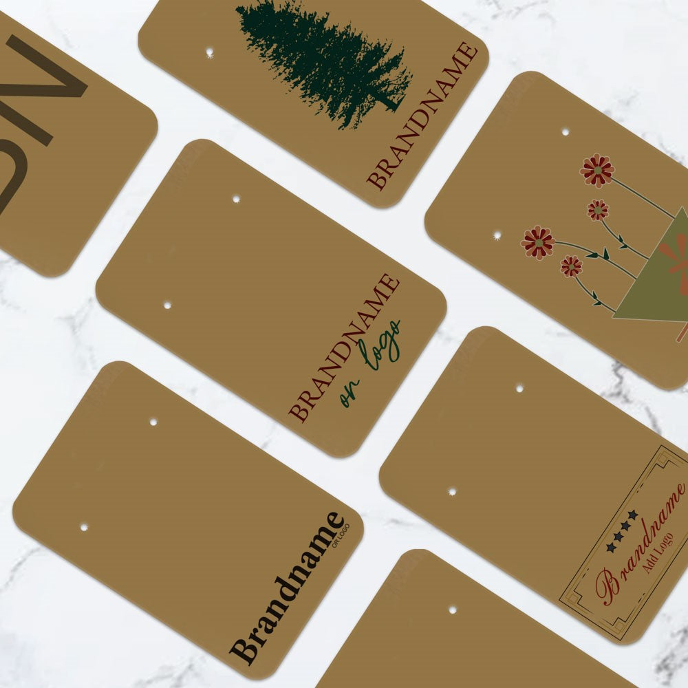 Kraft Jewelry Card 2" x 3" Rounded Corner