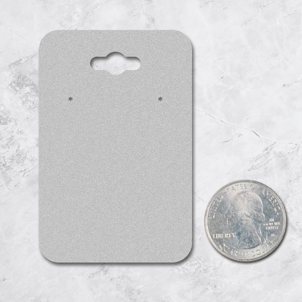 Matte Grey Jewelry Card 2" x 3" Rounded Corner