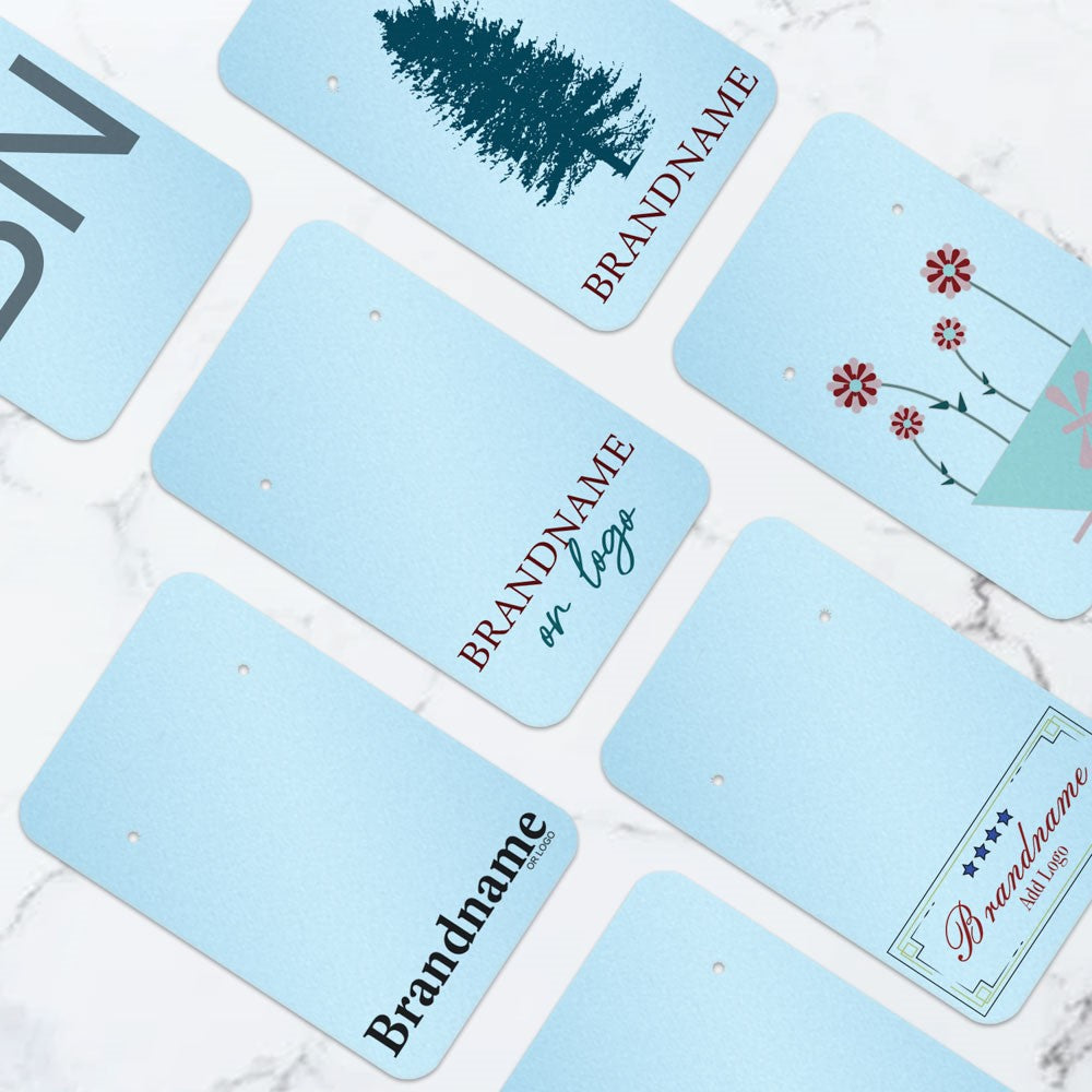 Shimmer Blue Jewelry Card 2" x 3" Rounded Corner